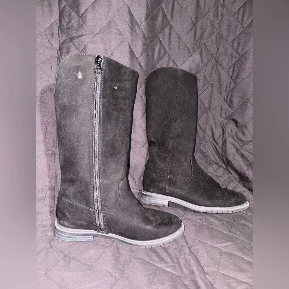 Black Suede Girls Boots